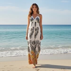 Caché halter maxi dress Size med